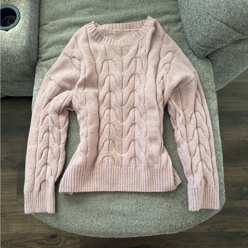 Cable Knit Pink Sweater